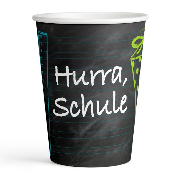 Pappbecher "Hurra Schule" 8 Stk. 250 ml